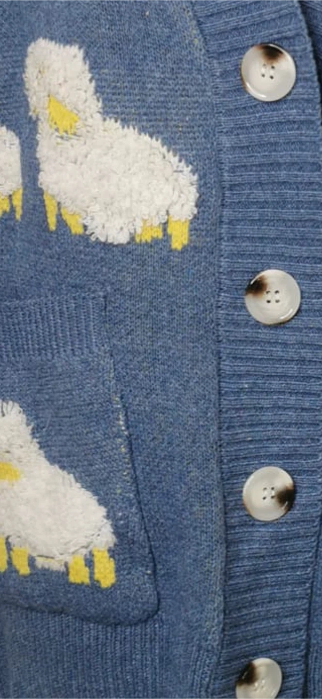 NEW! Blue Sheep Cardigan Sweater – Heavy Knit – Estimated Size M - photo 4