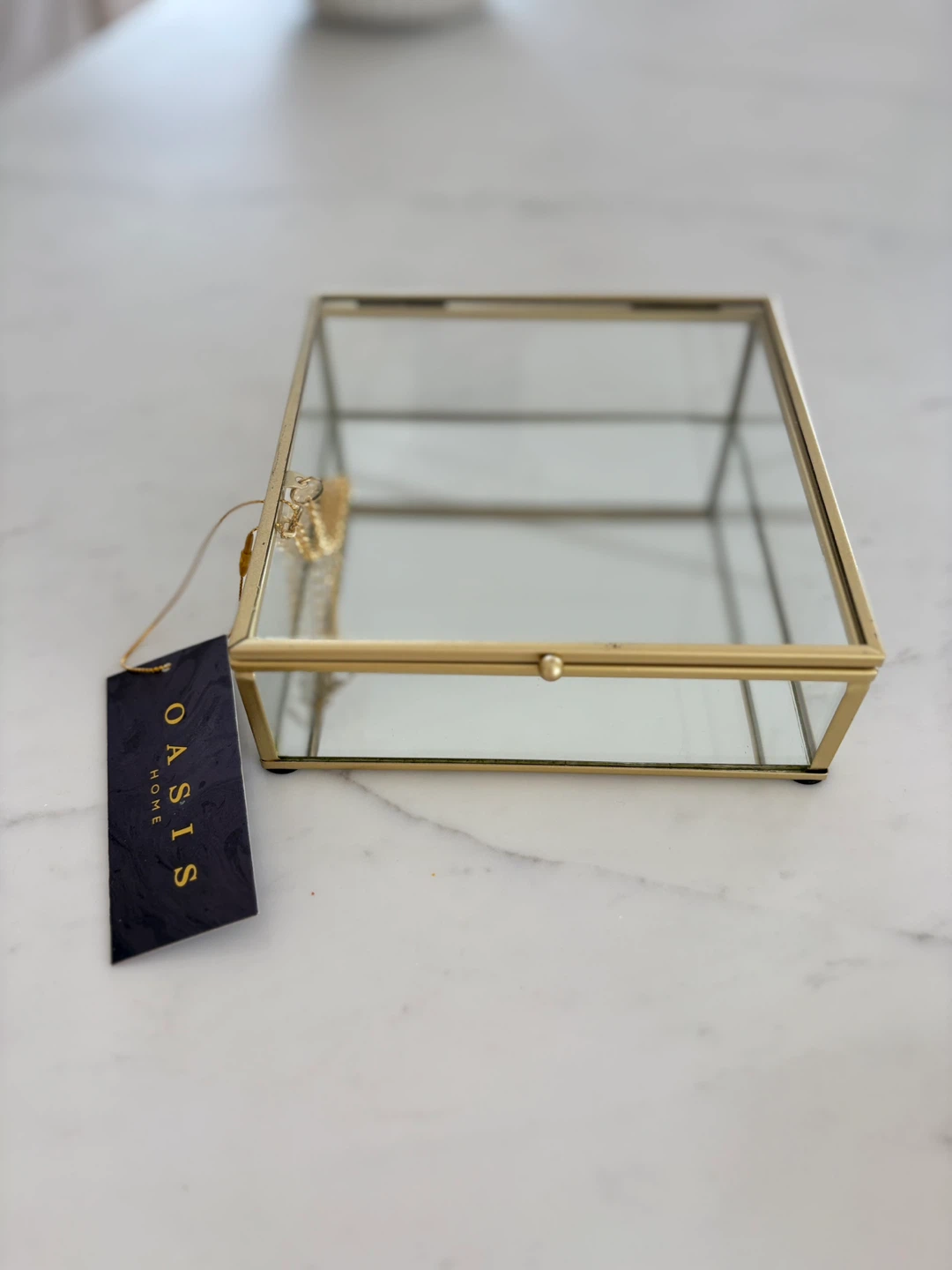 Oasis Gold Framed Glass Jewelry Box 6x6” - photo 2