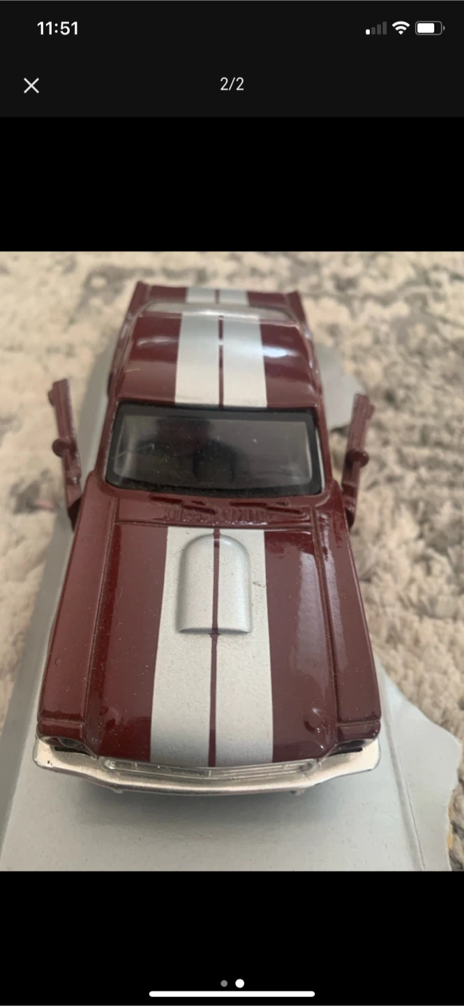 1965 Ford Mustang GT350 Toy Car - Burgundy - photo 2