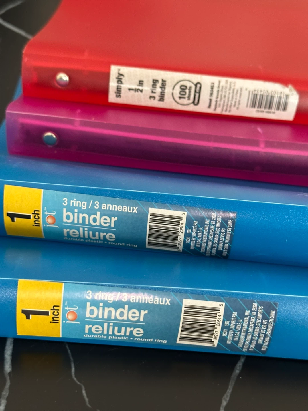 4 Assorted Color  3-Ring Binders - photo 2