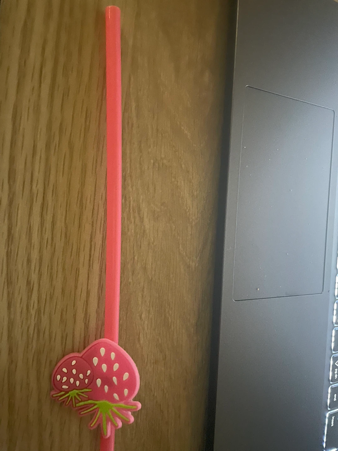 Pink Strawberry Drink Stirrer