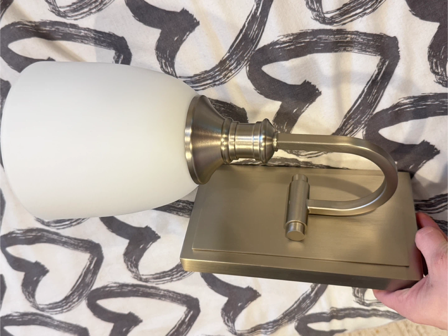 Satin Nickel Wall Sconce Light Fixture with Frosted Glass Shade - photo 2