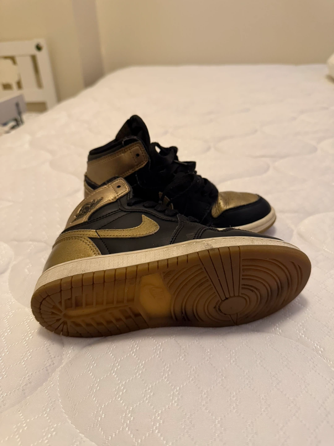 Nike Air Jordan 1 High Top Sneakers - Black & Gold - photo 2