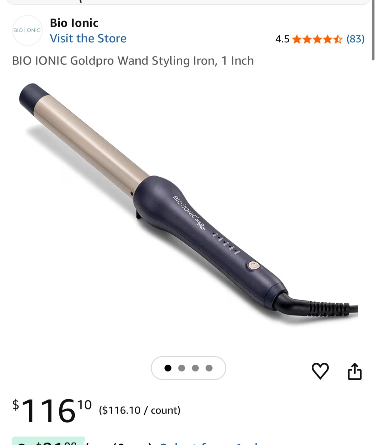 Bio Ionic Goldpro Wand Styling Iron - 1 Inch