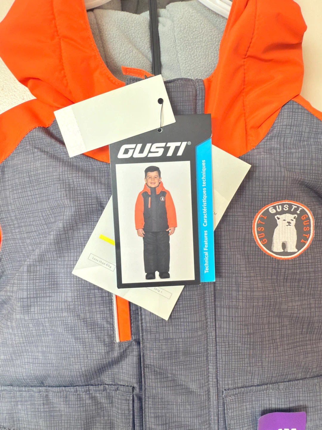 Gusti Kids Winter Snowsuit 24 Months Orange/Grey - photo 2