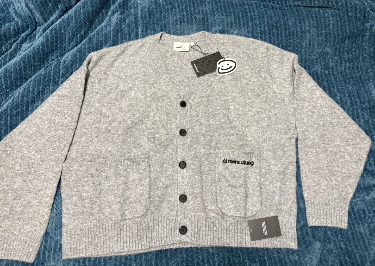 DRmers Club Grey V-Neck Cardigan Sweater