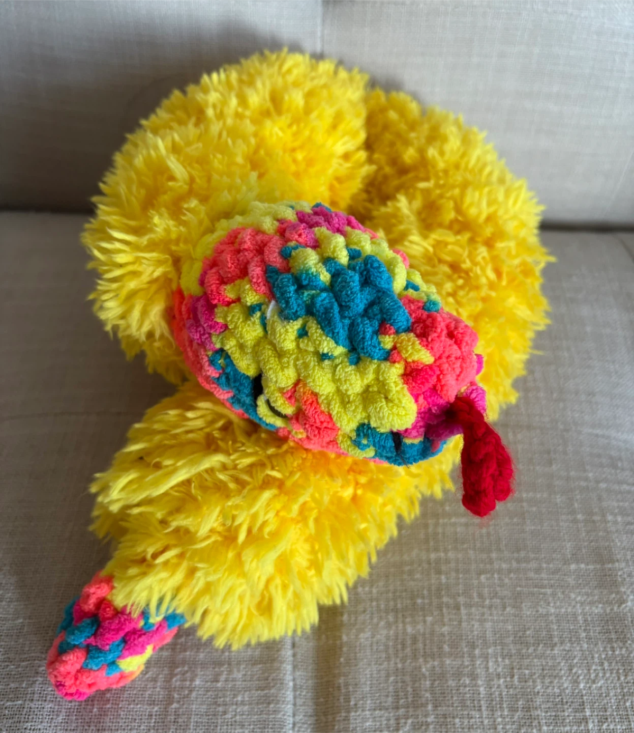 Plush Yellow Snake Toy - photo 2