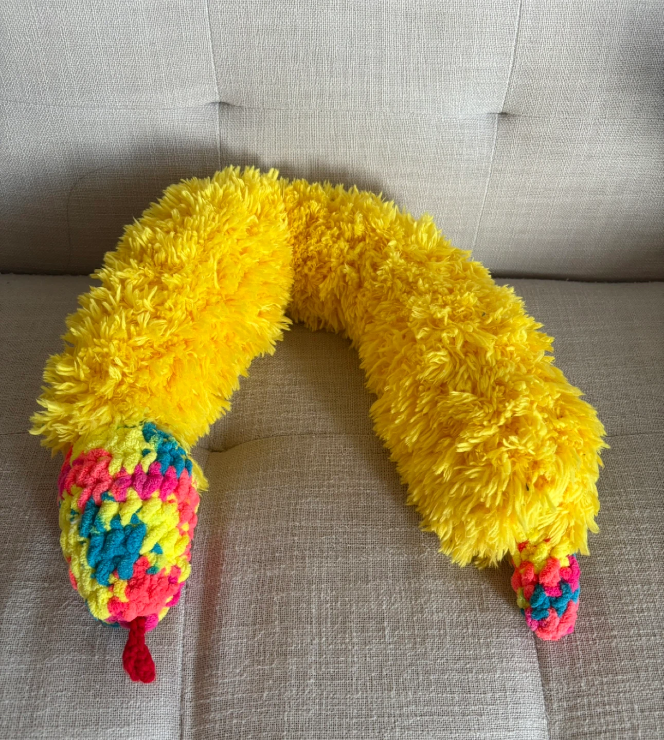 Plush Yellow Snake Toy