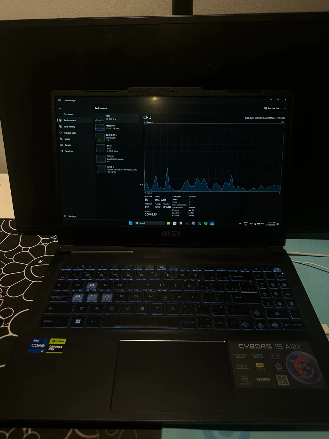 MSI Cyborg 15 A12H 144HZ Gaming Laptop (read description)