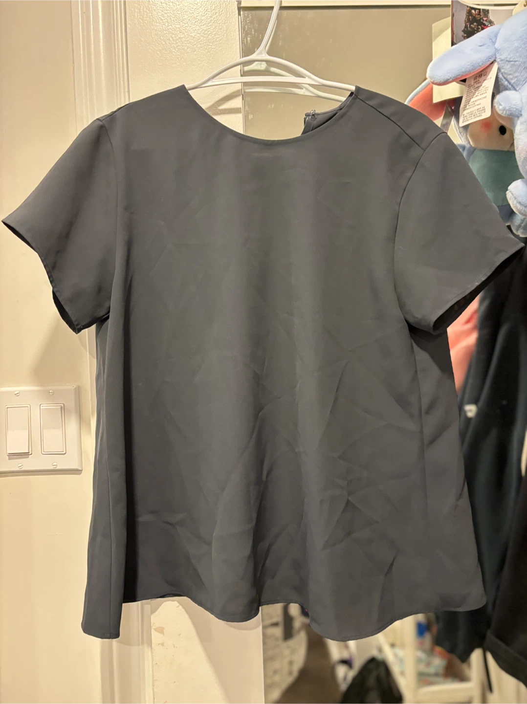 Dark Grey Short Sleeve Blouse - photo 3
