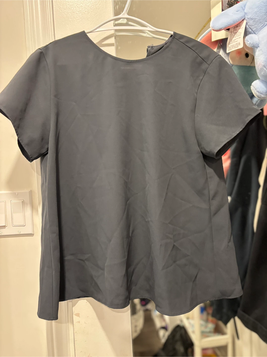 Dark Grey Short Sleeve Blouse - photo 4