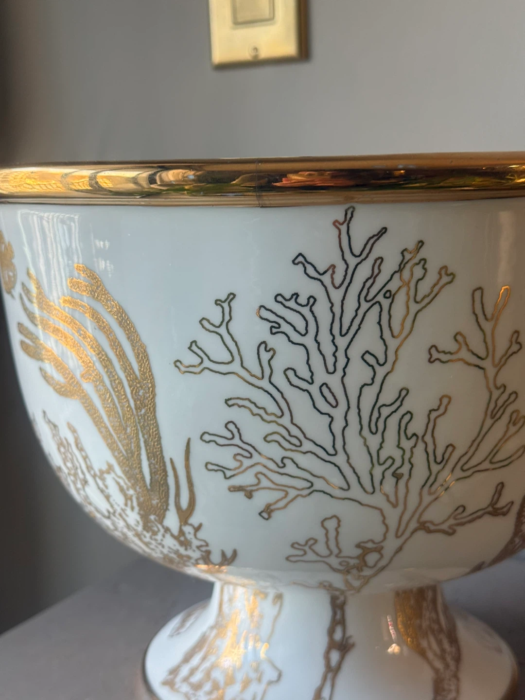 Jonathan Adler Large Botanist Coral pedstal bowl - photo 4