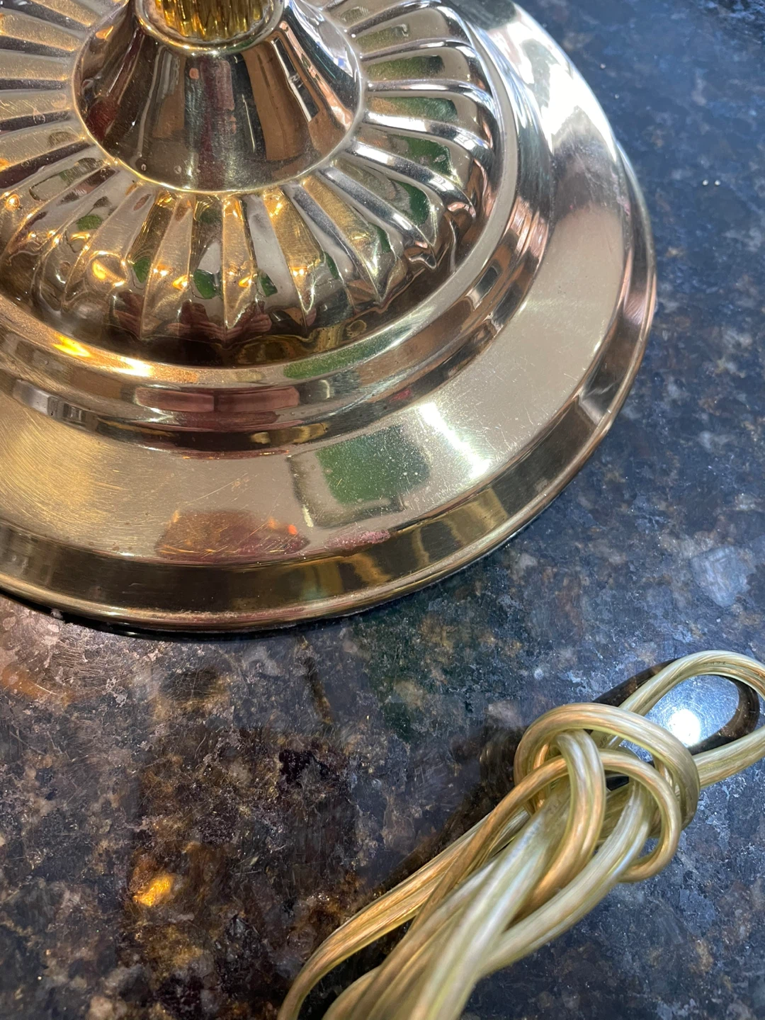 Vintage Brass Banker's Lamp with Green Shade - photo 5