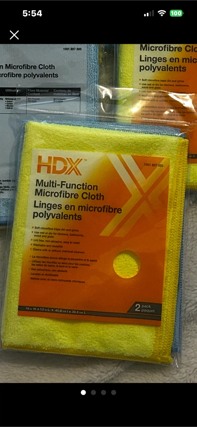 (5) packs HDX Multi-Function Microfibre Cloths - New - photo 2