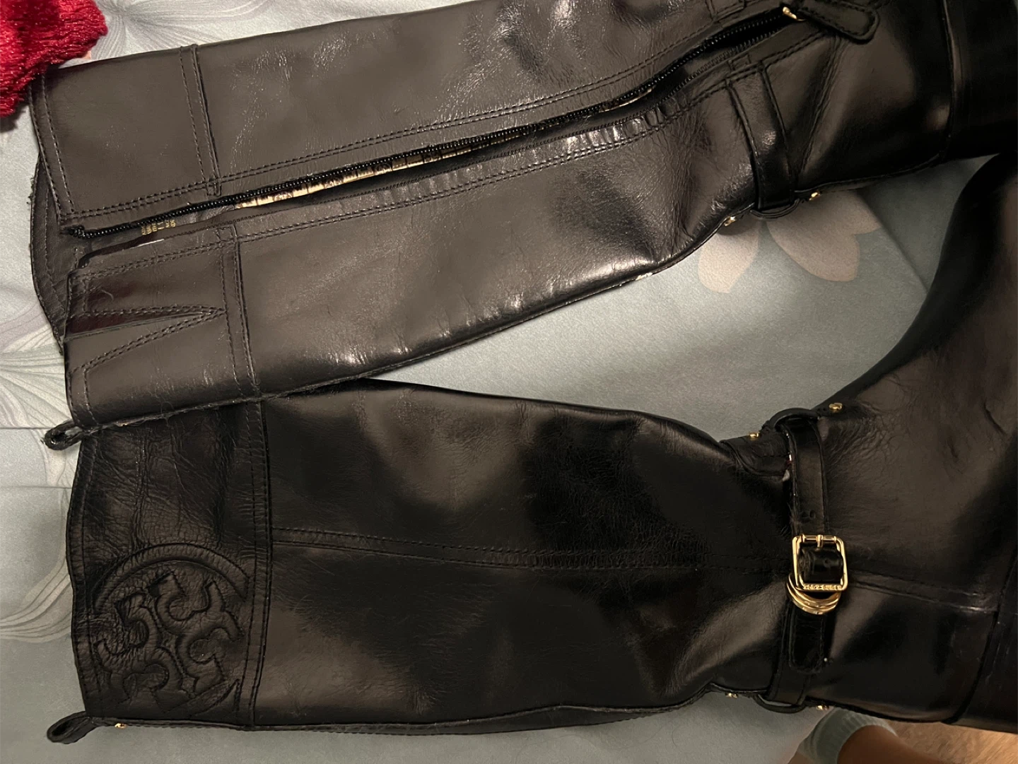 Tory Burch Black Leather Riding Boots