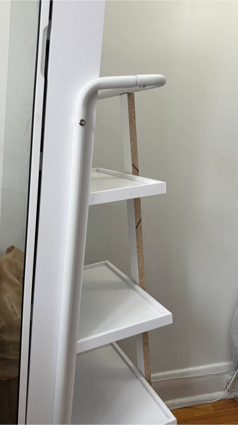 White Standing Jewelry Armoire with Mirror - photo 2