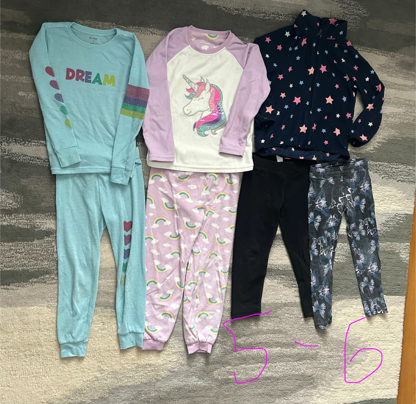Girls Pajama Set & Fleece Jacket Bundle