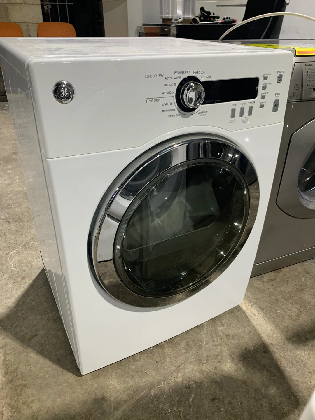 GE White Front Load Dryer-24 inch 250/-