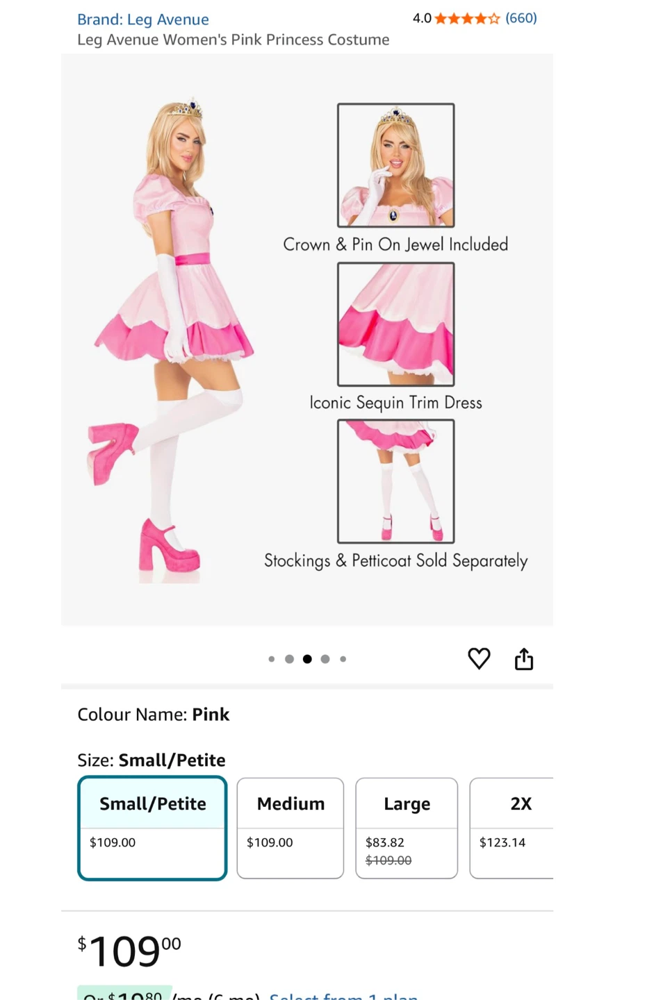 Leg Avenue Women's Pink Princess Costume Small/Petite - photo 2
