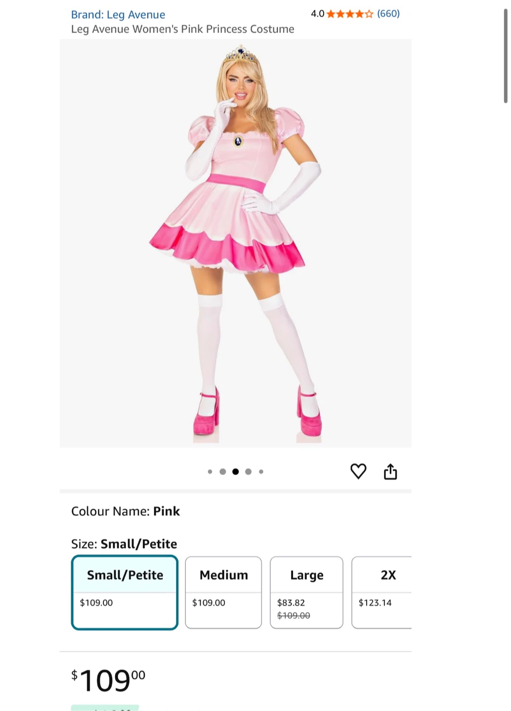 Leg Avenue Women's Pink Princess Costume Small/Petite