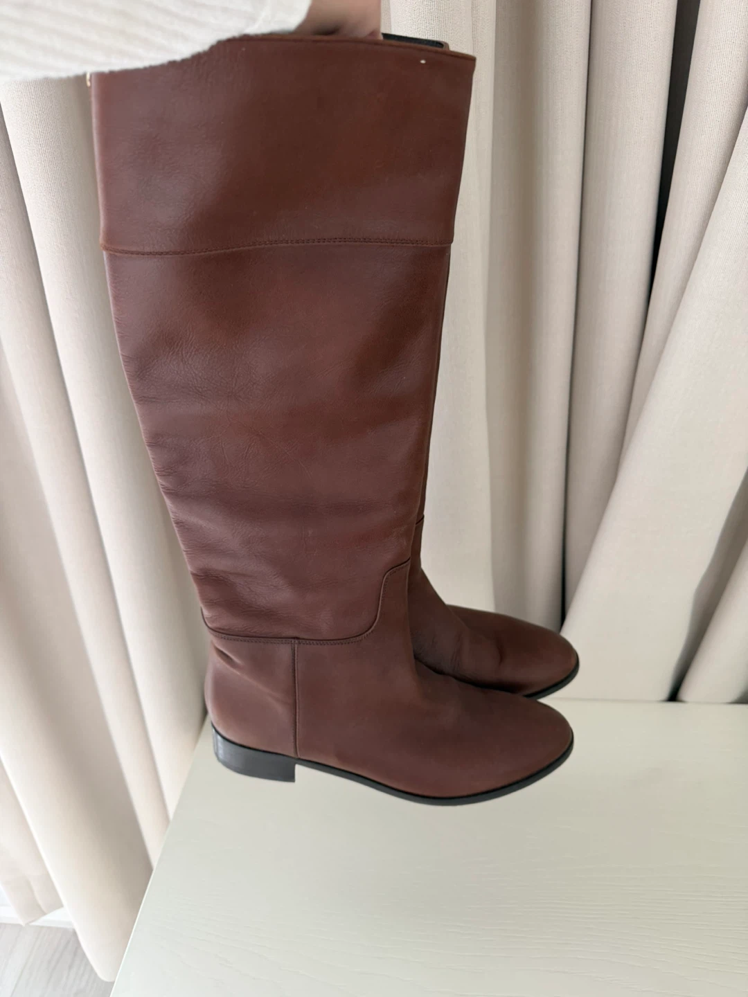 Brown Couture Italian Leather Tall Boots