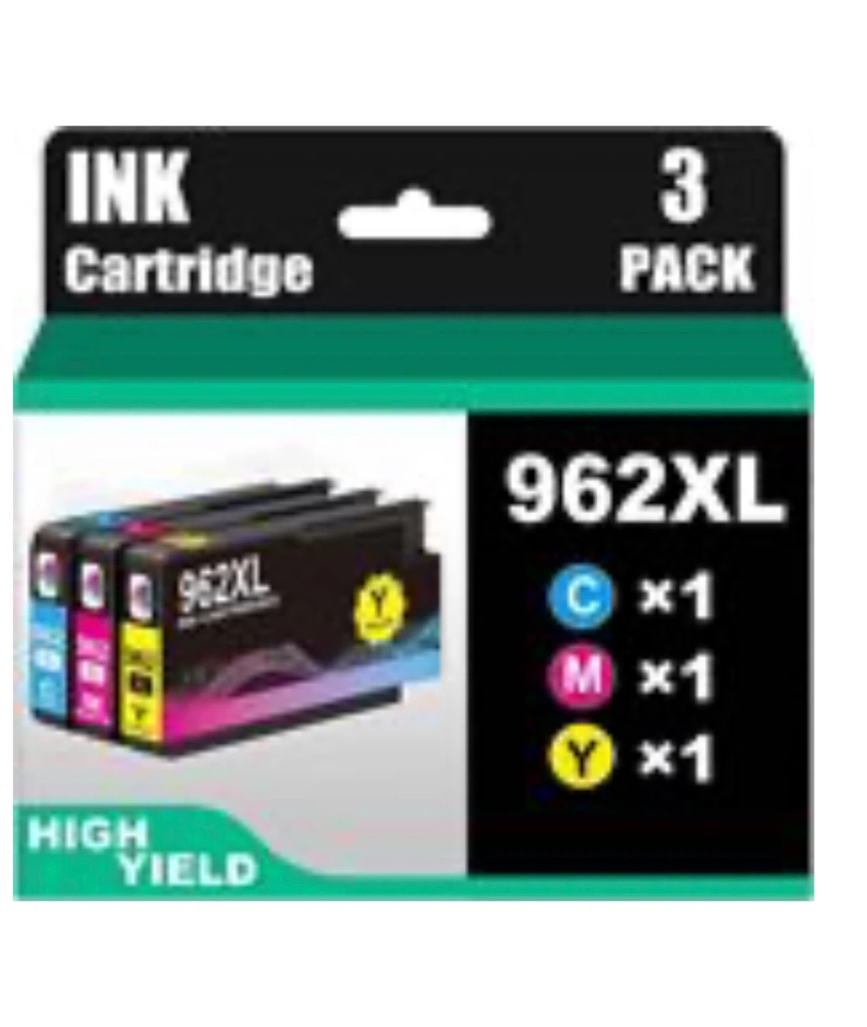 962XL Ink Cartridge 3 Pack High Yield Cyan Magenta Yellow