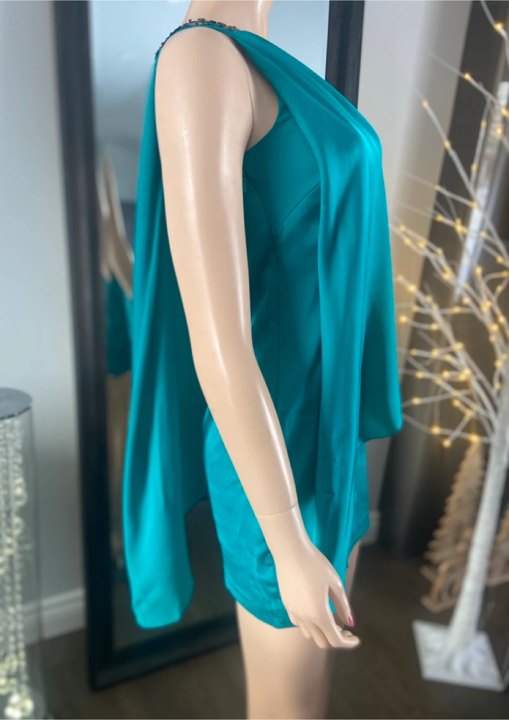 NWT: AquaTeal One-Shoulder Cocktail Dress Size 2 - photo 4