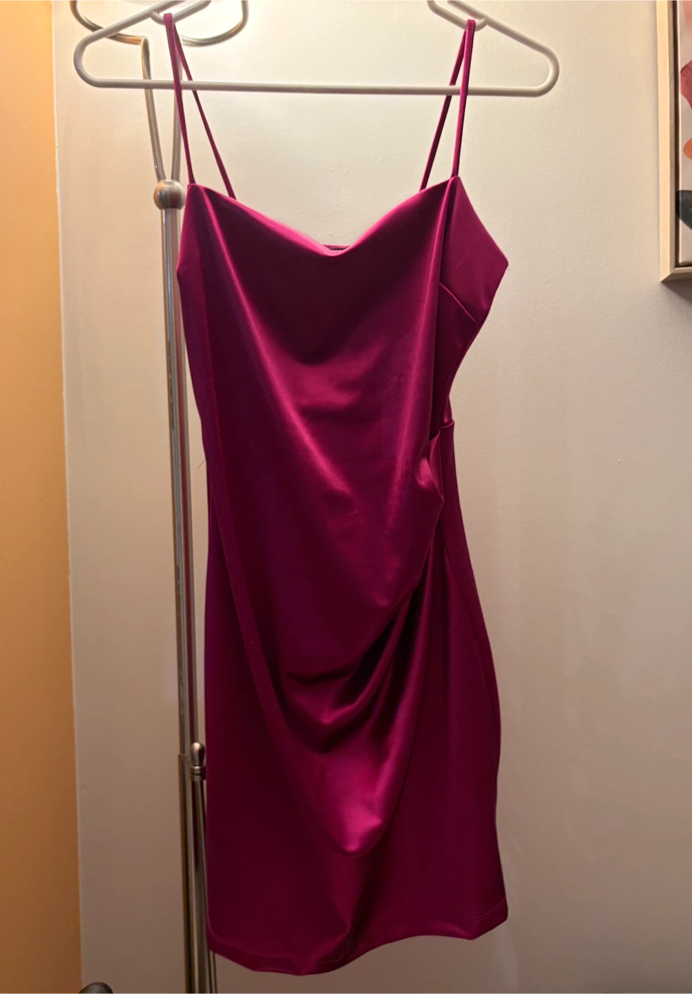 Satin Ruched Mini Dress