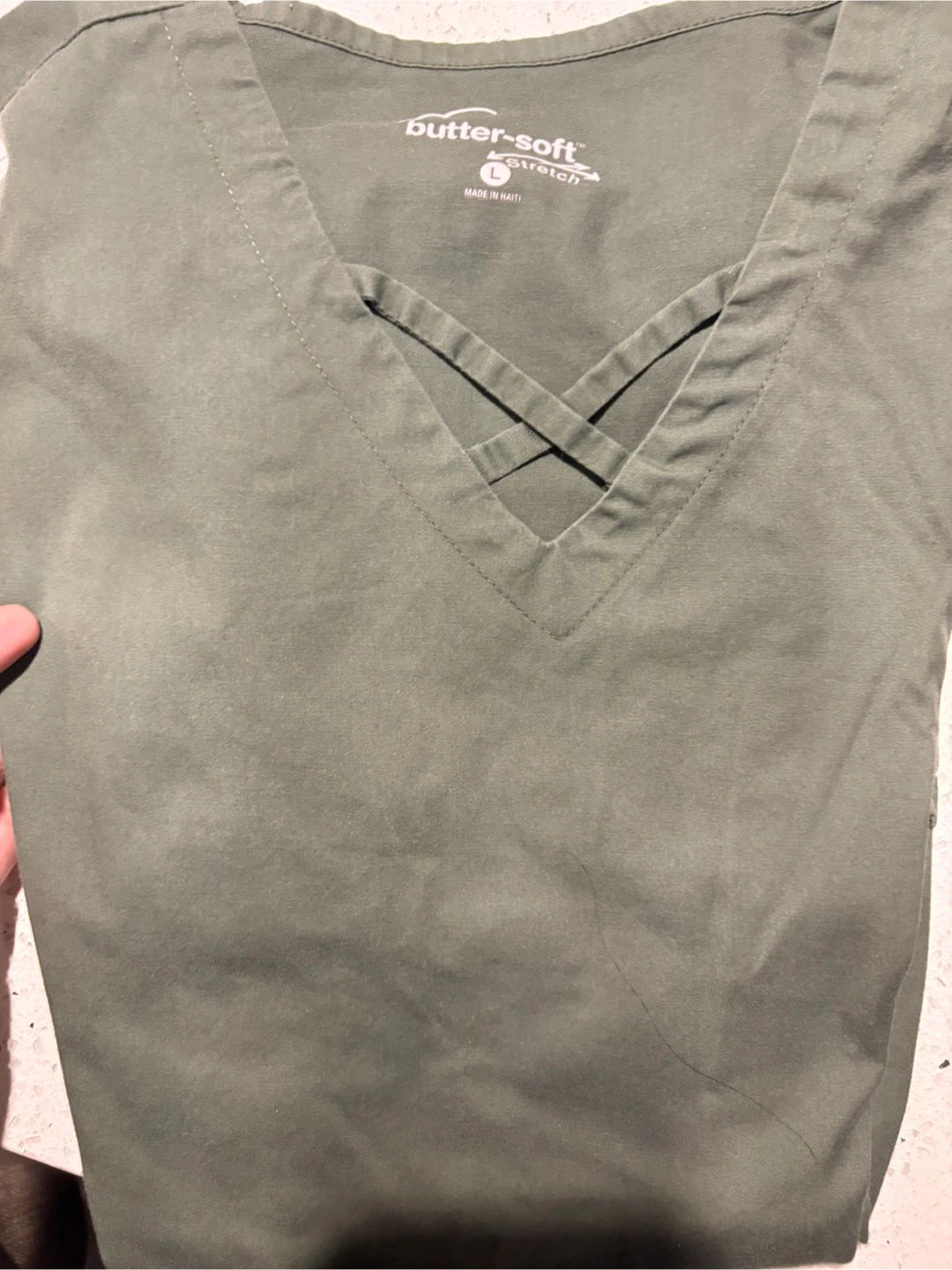 3 Butter-Soft Stretch Scrubs Top and Pants Set - Size L - photo 4