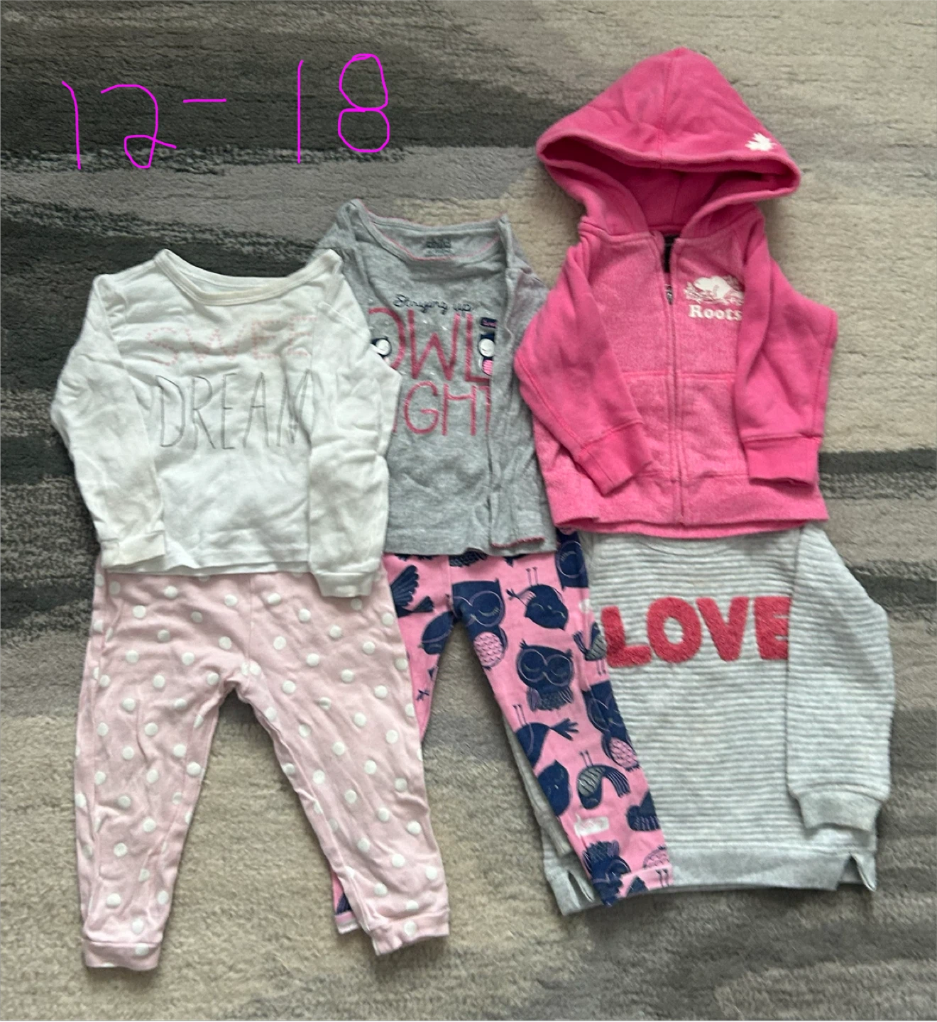 Roots Pink Hoodie & Baby Clothing Set