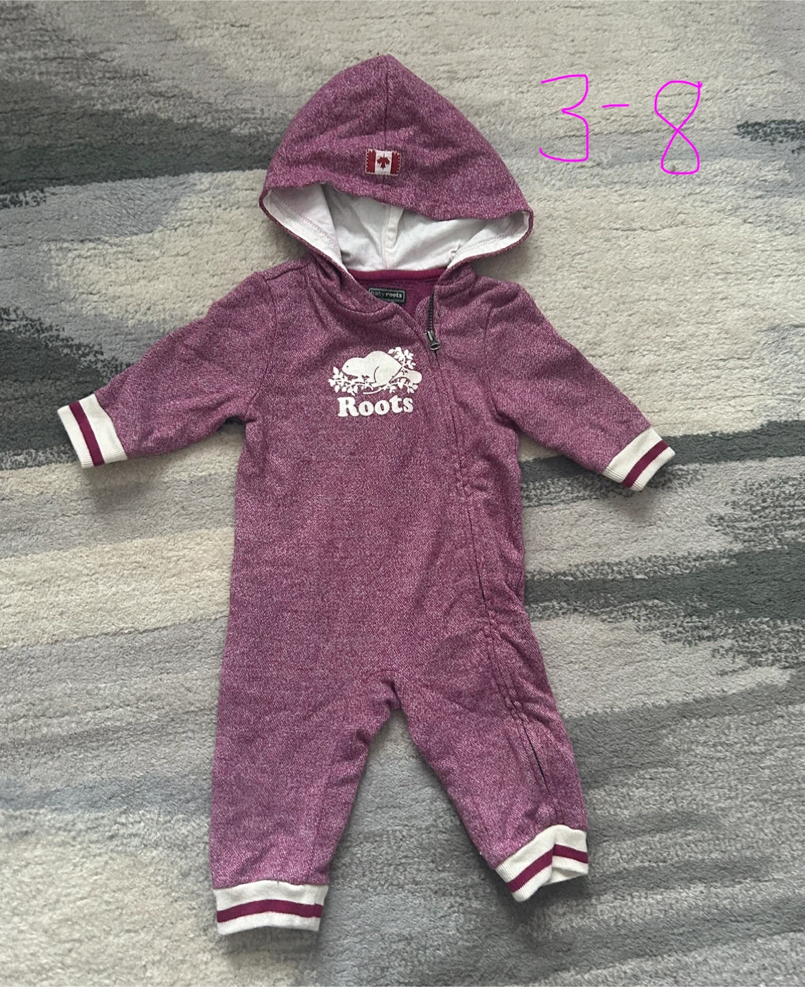 Roots Baby Bunting Suit Size 3-8 Months