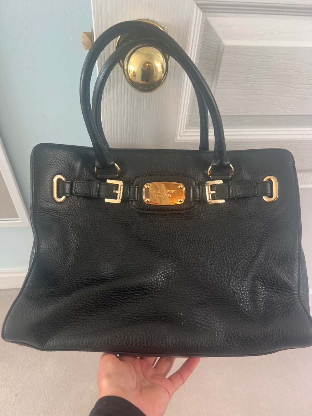 Michael Kors Black Leather Purse/Tote Bag