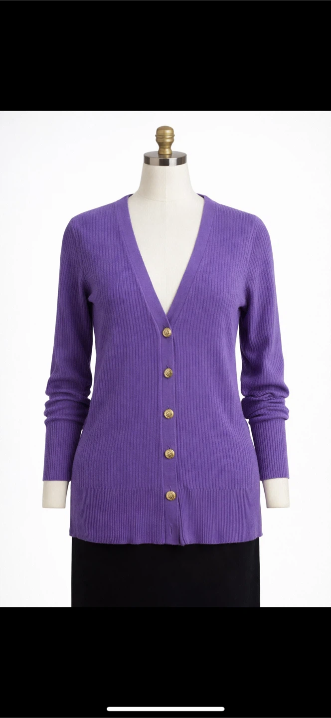 Anne Klein Purple Cardigan Size L