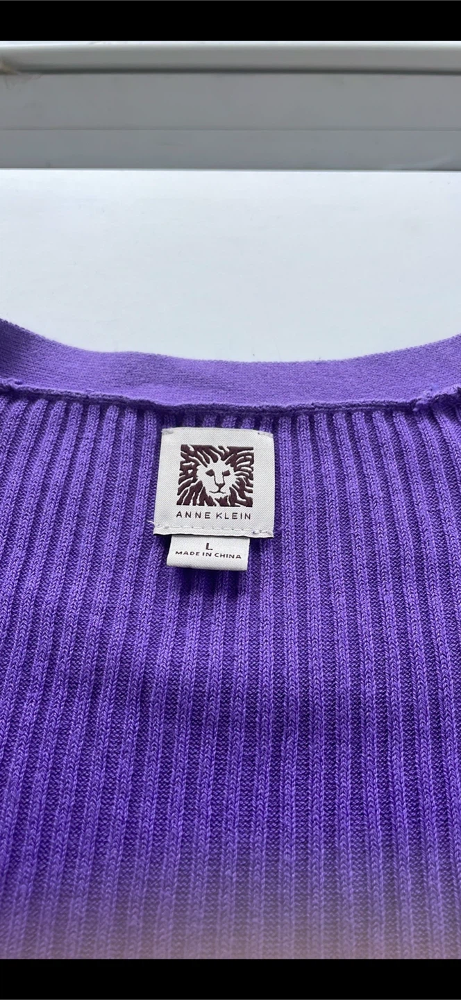 Anne Klein Purple Cardigan Size L - photo 4