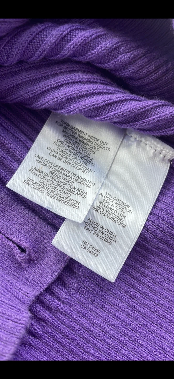 Anne Klein Purple Cardigan Size L - photo 5