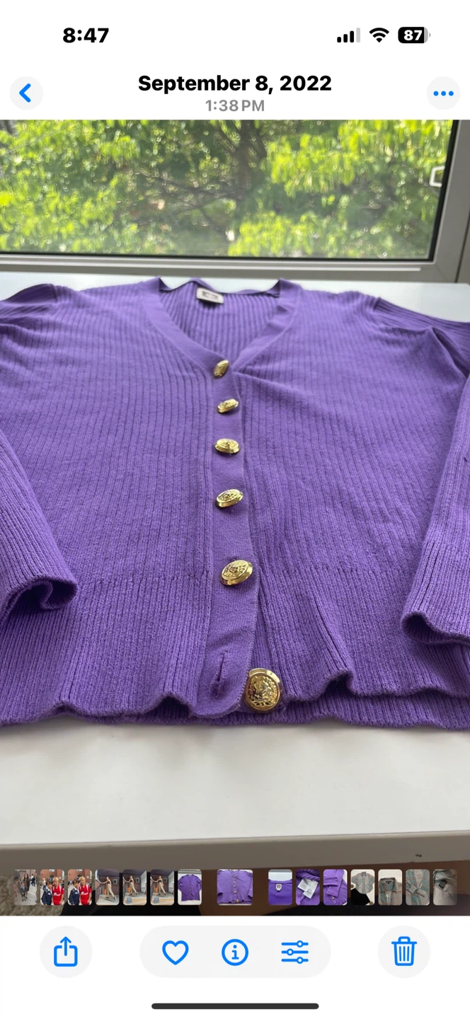 Anne Klein Purple Cardigan Size L - photo 3