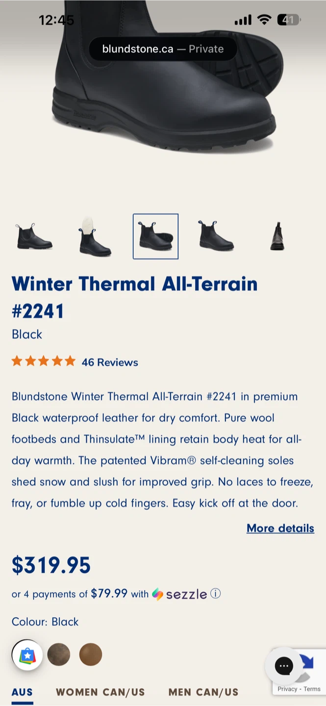 Blundstone Winter Thermal All-Terrain #2241 Boots - Black