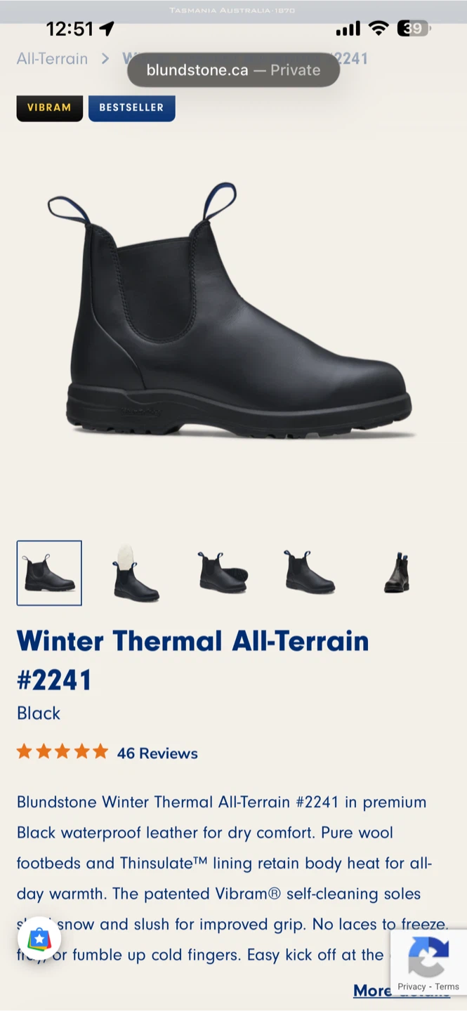 Blundstone Winter Thermal All-Terrain #2241 Boots - Black - photo 4