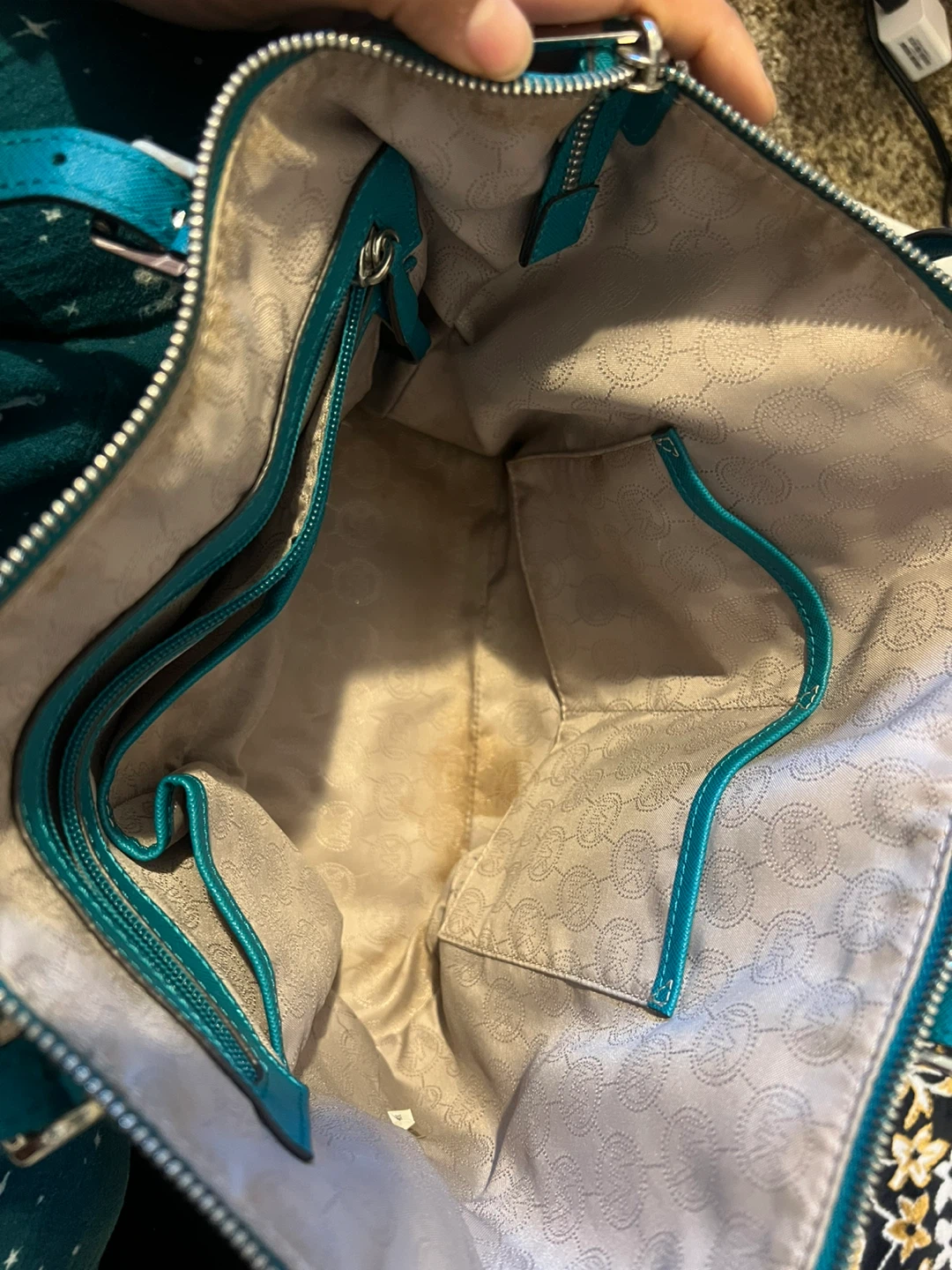 Michael Kors Teal Leather Tote Bag - photo 3