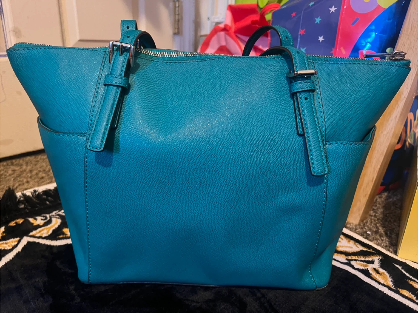 Michael Kors Teal Leather Tote Bag - photo 2