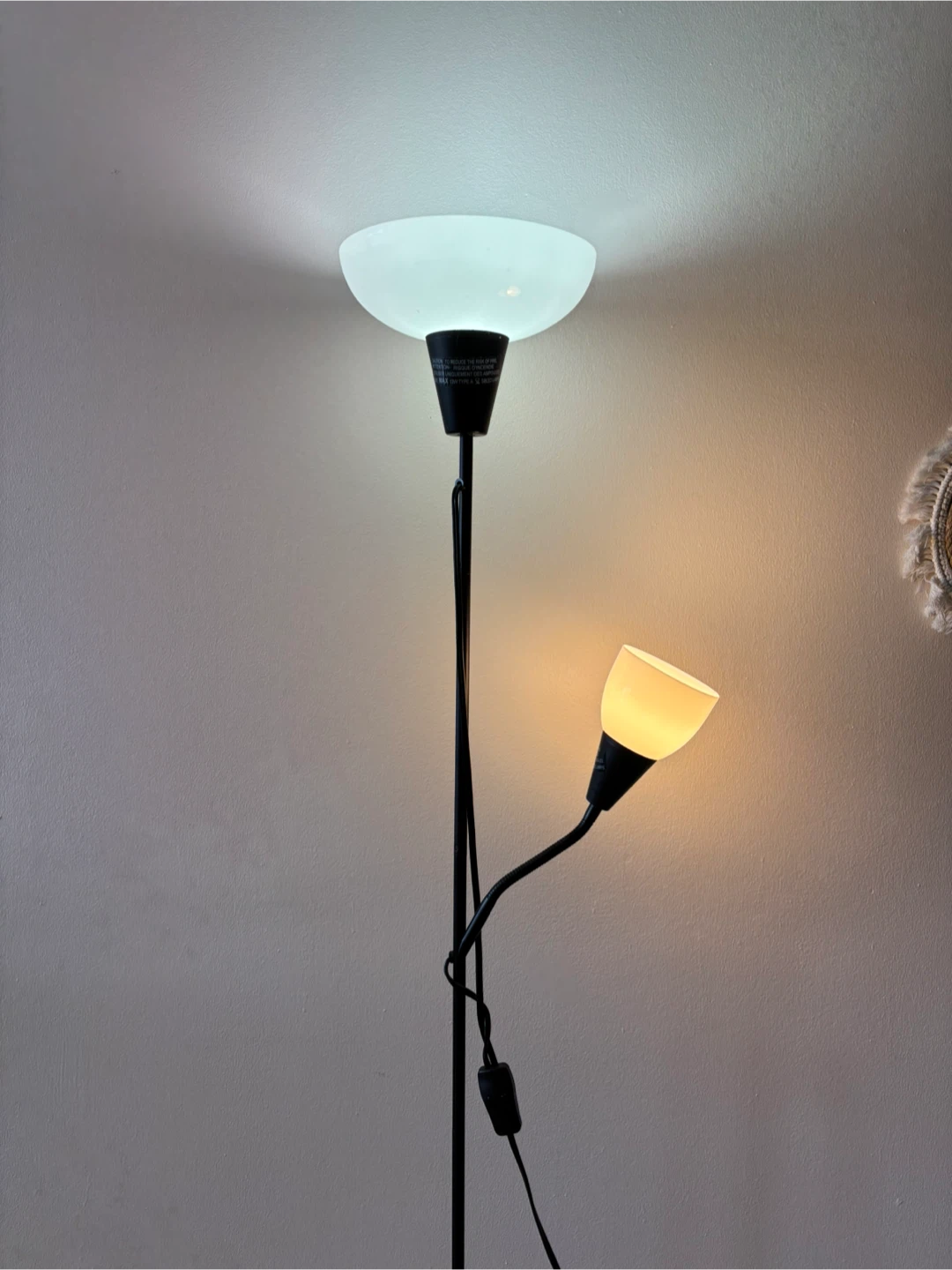 2 items: Black Double Head Floor Lamp + single white light lamp - photo 5