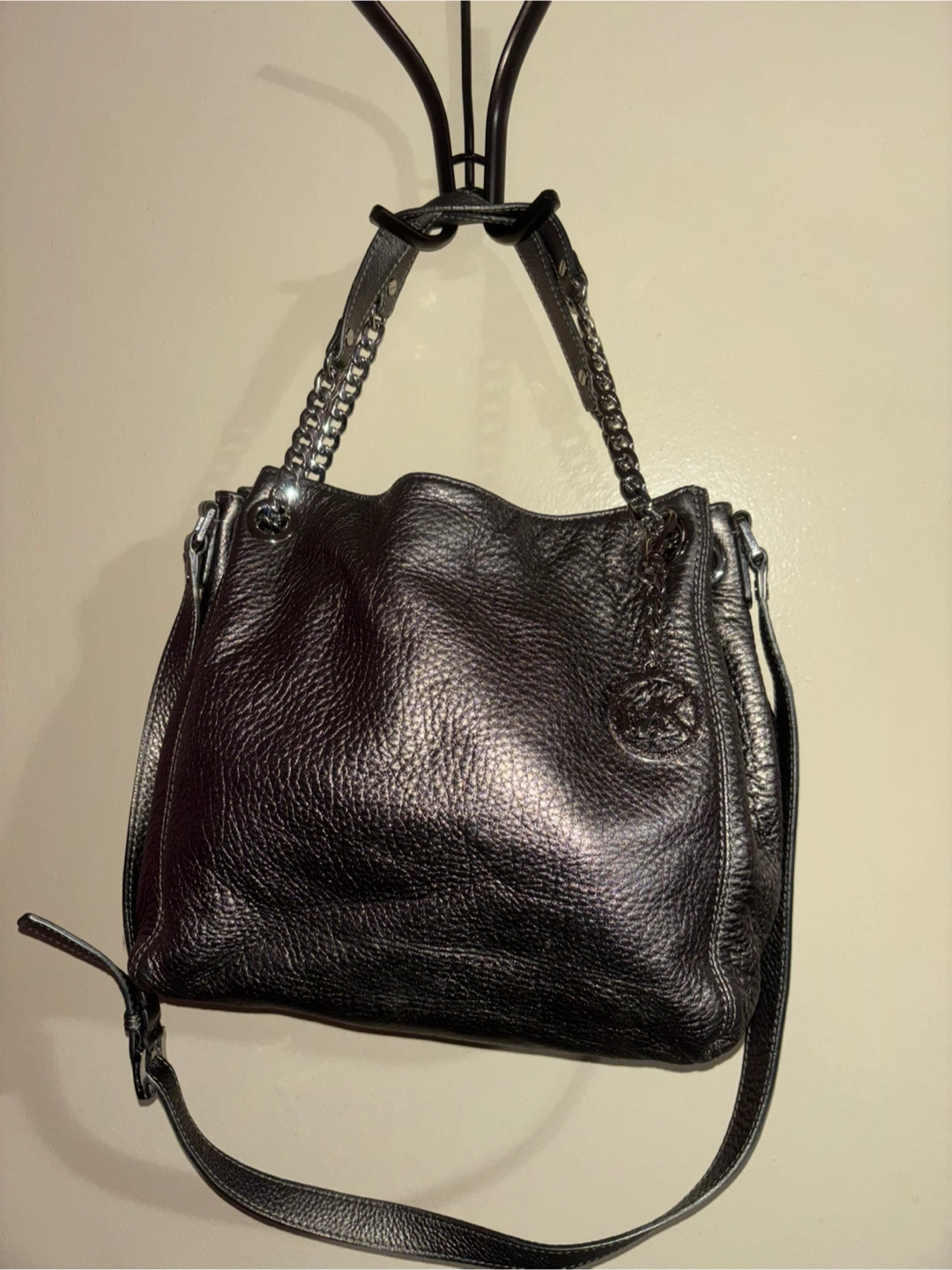 Michael Kors Metallic Leather Shoulder Bag