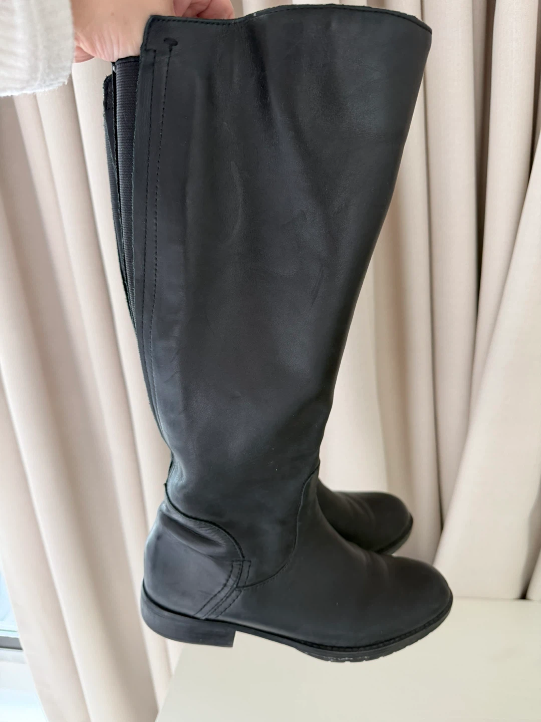 Franco Sarto Black Leather Knee-High Boots - photo 2