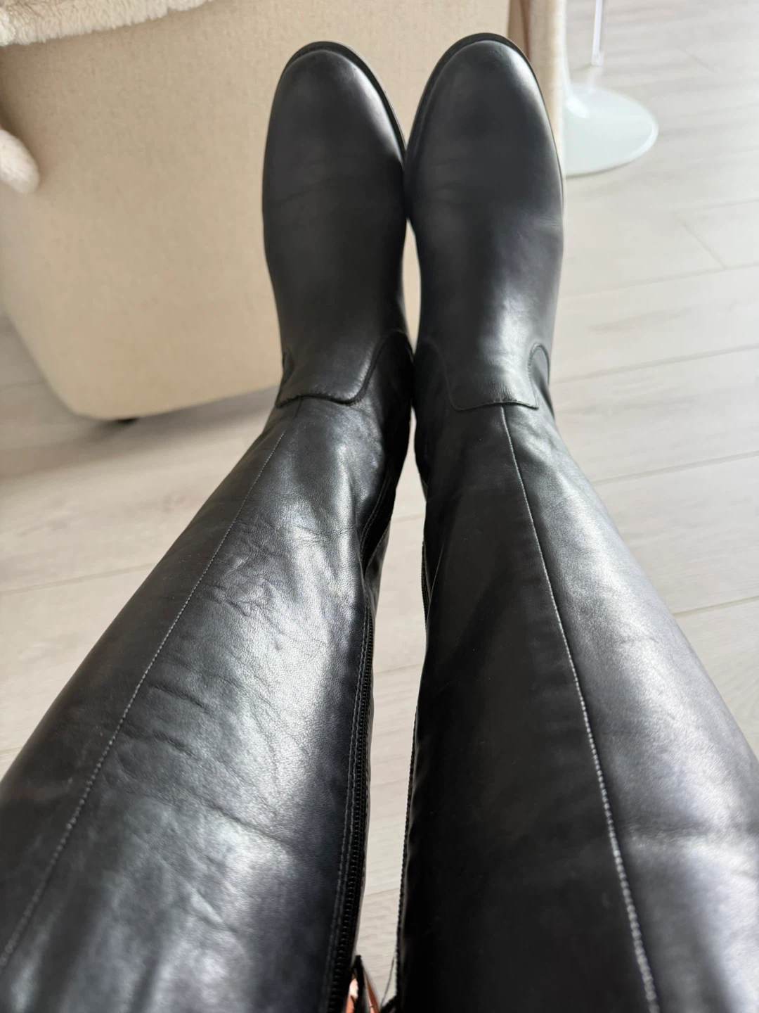 Franco Sarto Black Leather Knee-High Boots