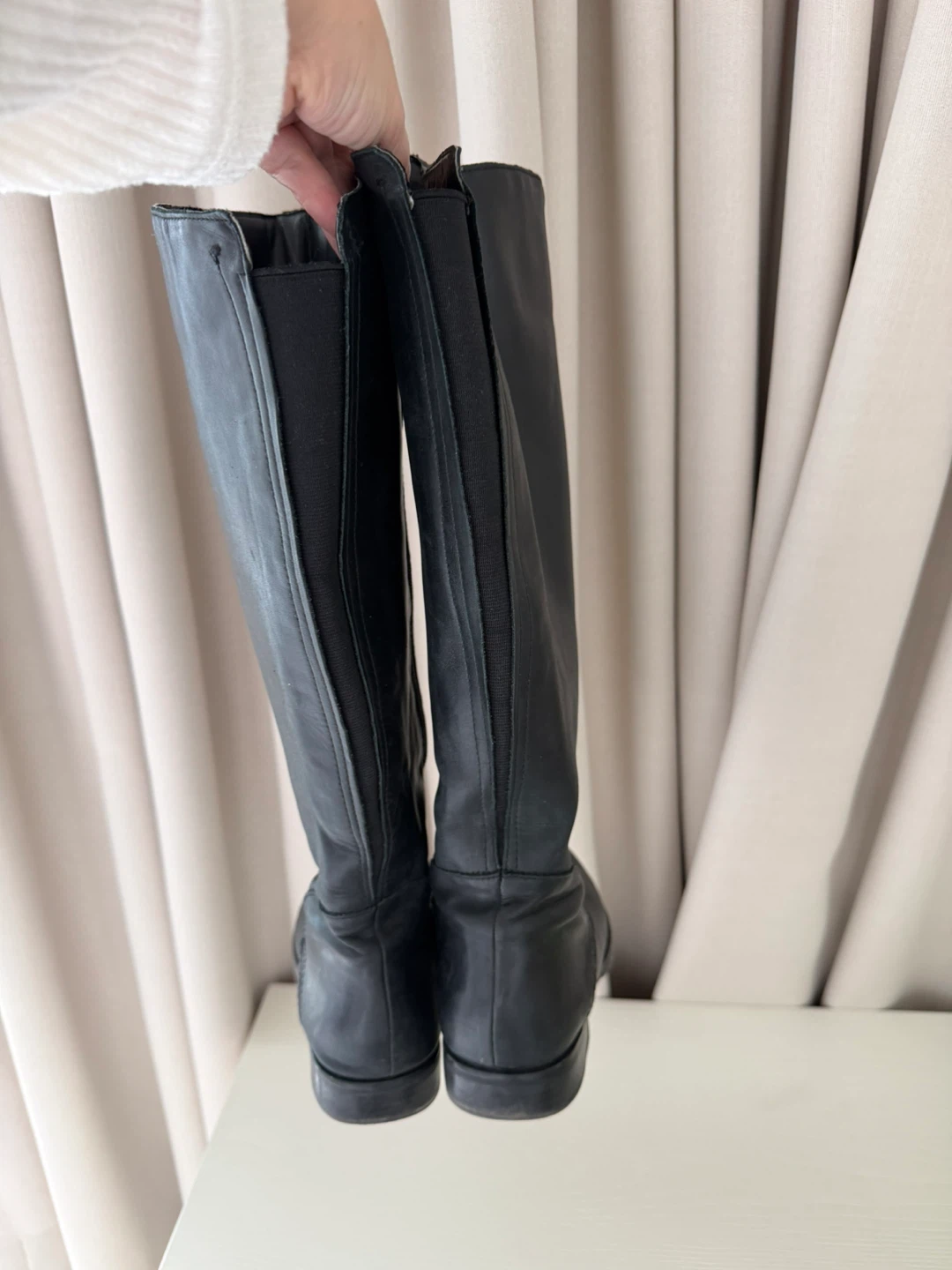 Franco Sarto Black Leather Knee-High Boots - photo 3