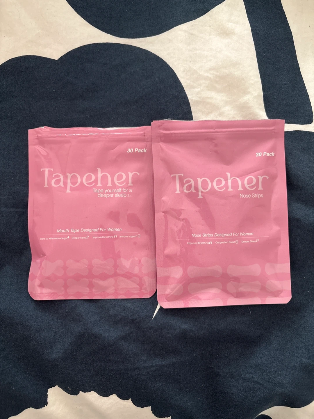 Tapeher Mouth Tape and Nose Strips - 30 Pack Each