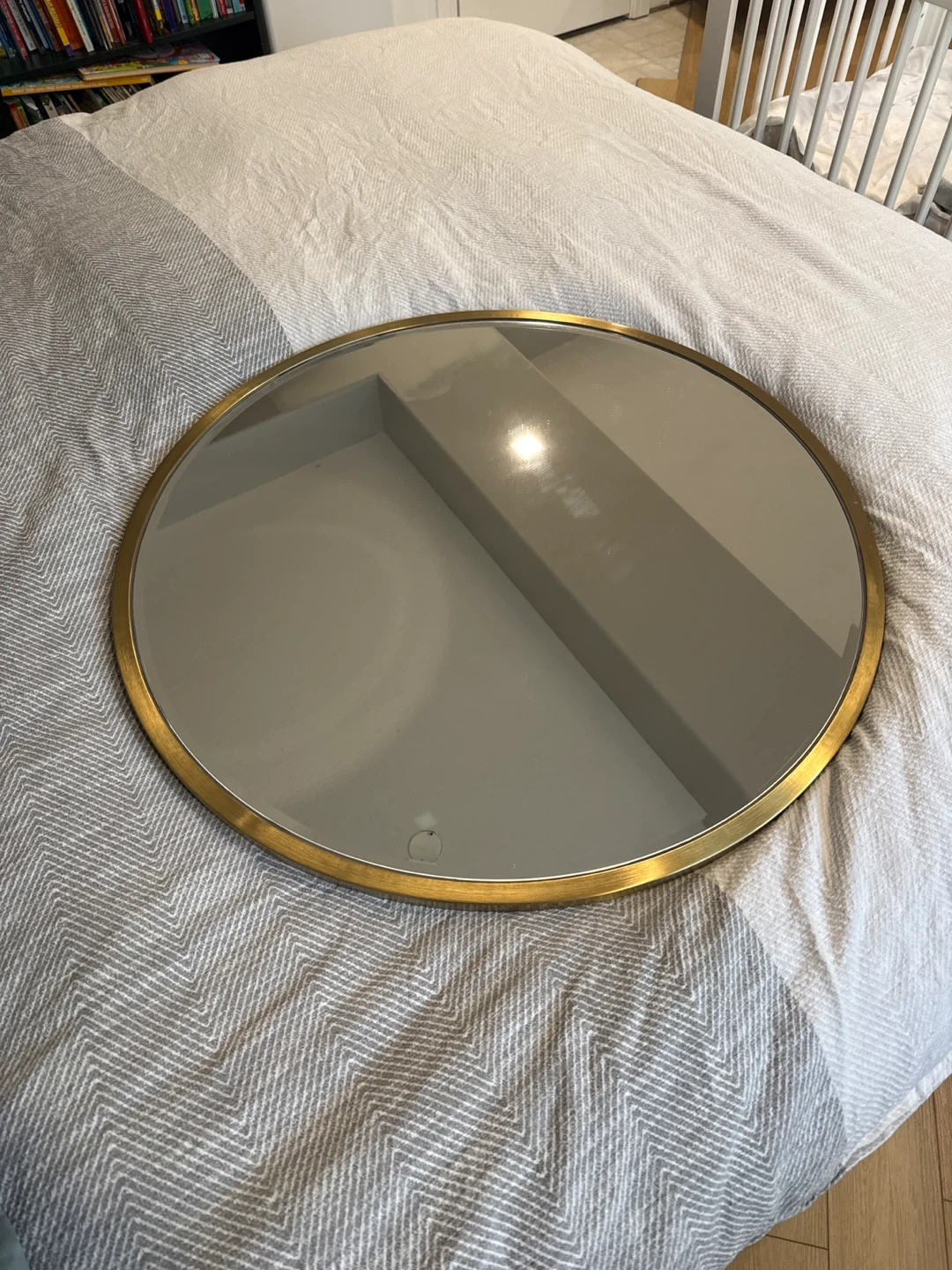 Round Gold Trim Mirror - photo 2