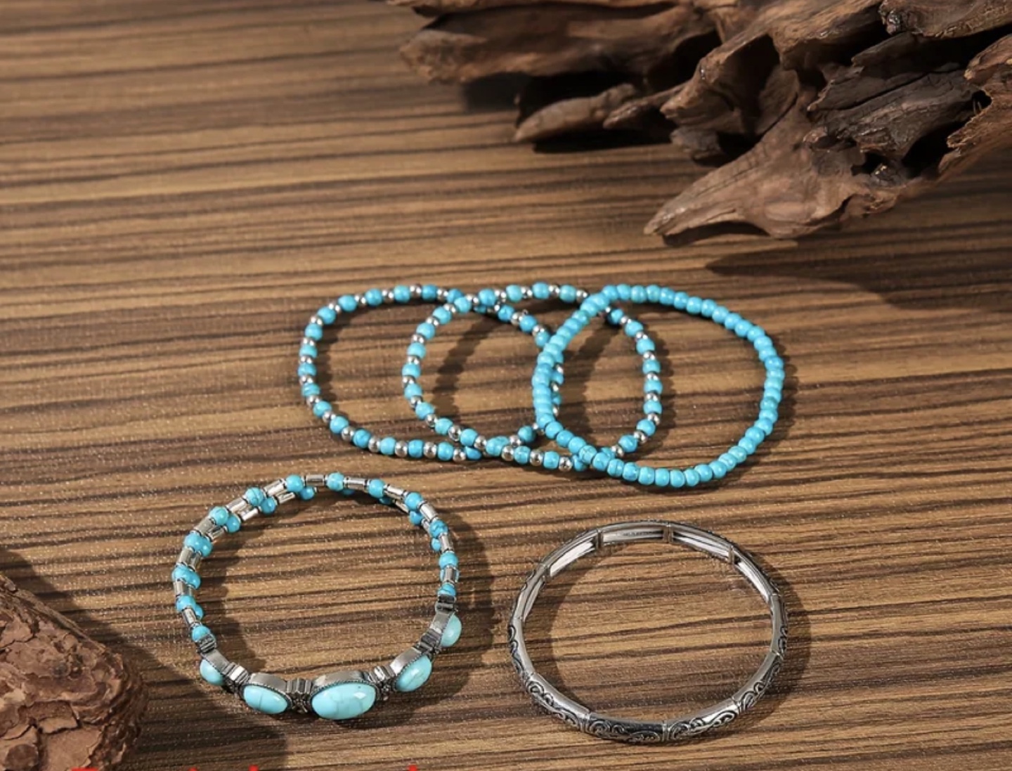 Turquoise Beaded Braceles with Charms (prices $4-$9 each item) - photo 4