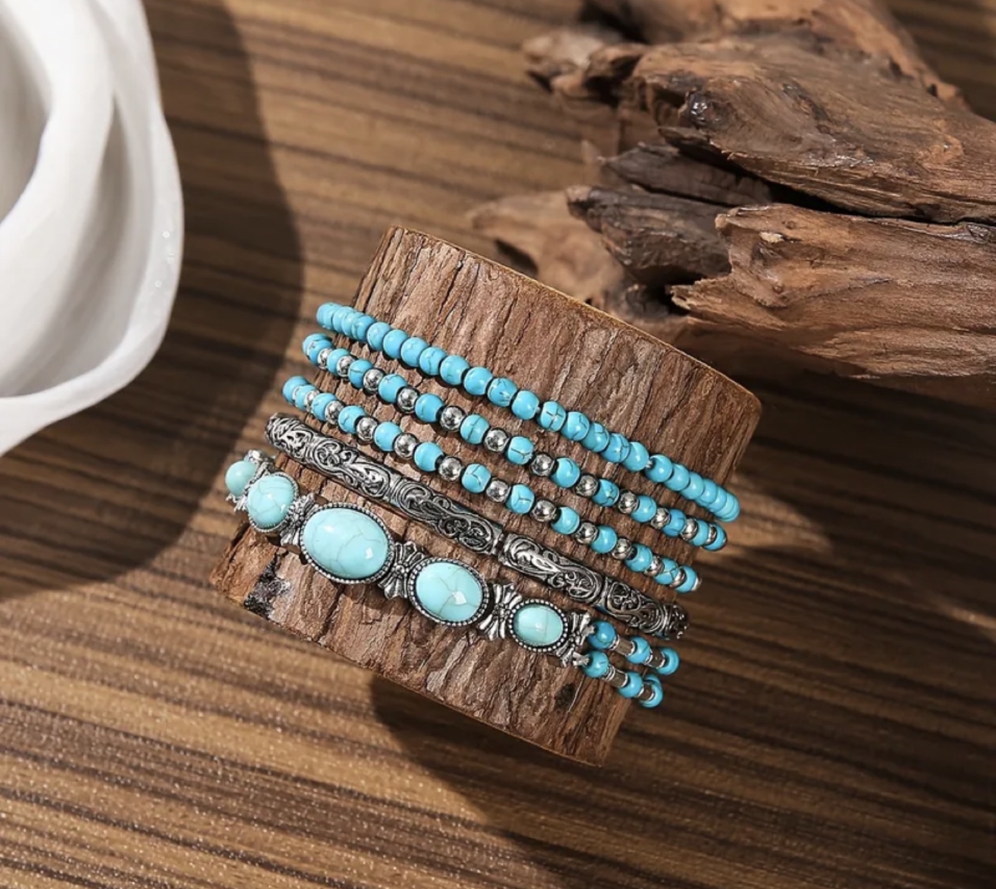 Turquoise Beaded Braceles with Charms (prices $4-$9 each item) - photo 3