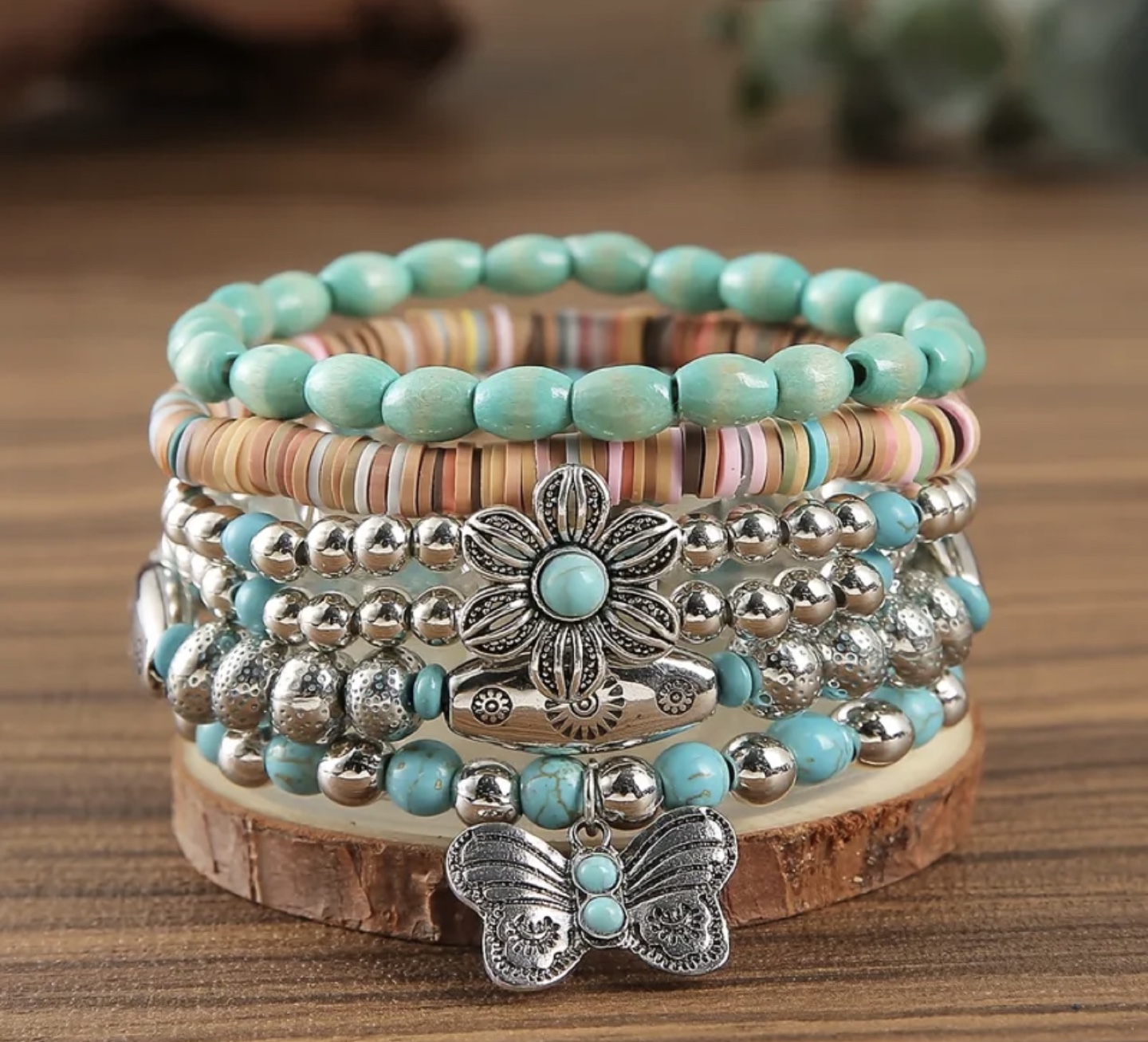 Turquoise Beaded Braceles with Charms (prices $4-$9 each item) - photo 5